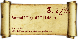 Borbély Éliás névjegykártya